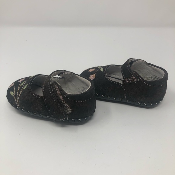 Pediped Caroline Embroidered Flower Leather Baby Shoes Size 0-6 Months - Picture 5 of 11